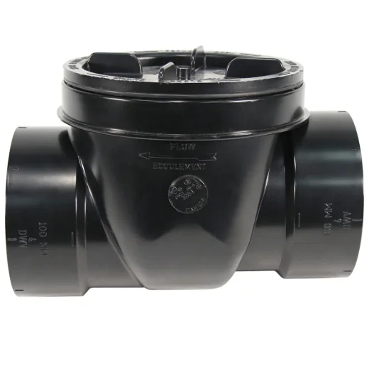 ABS DWV Backwater Valve with Plug 3in - Black